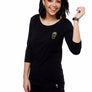Ladies Black 3/4 Sleeve Stretch Shirt